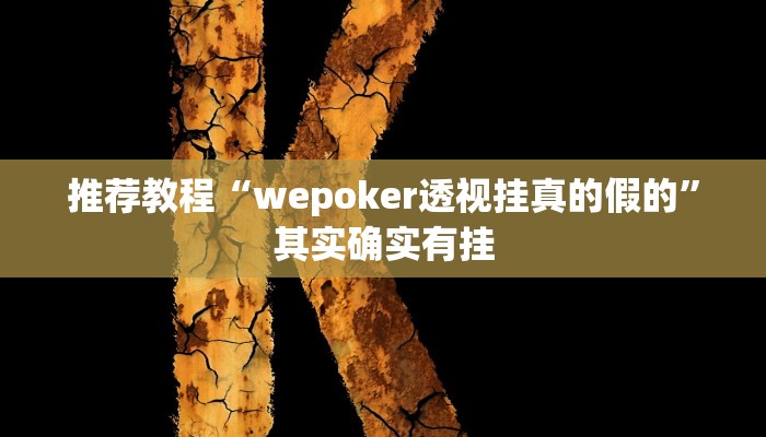 推荐教程“wepoker透视挂真的假的”其实确实有挂