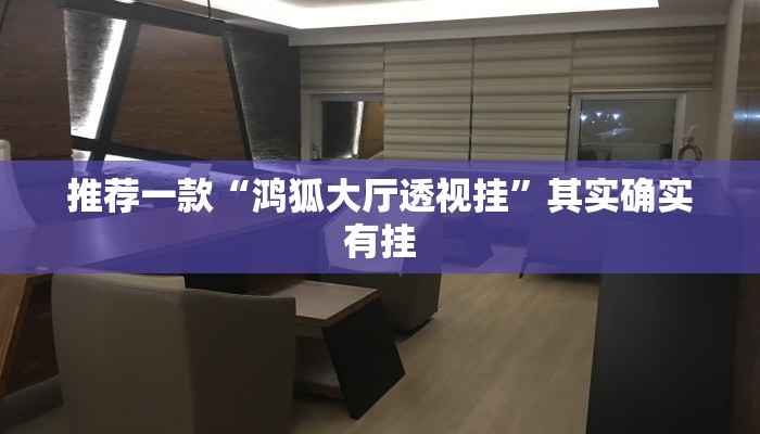 推荐一款“鸿狐大厅透视挂”其实确实有挂