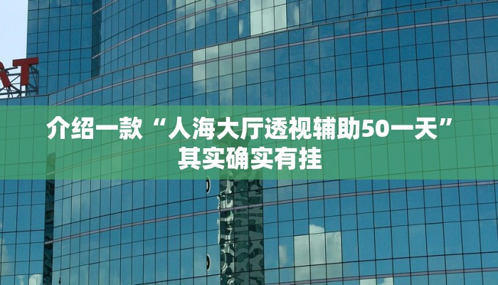 介绍一款“人海大厅透视辅助50一天”其实确实有挂