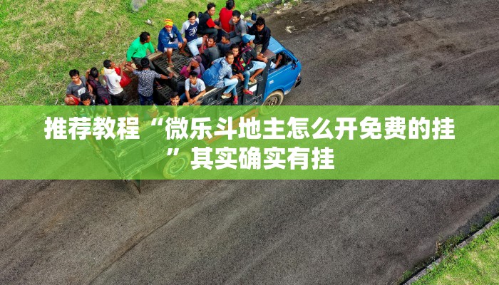 推荐教程“微乐斗地主怎么开免费的挂”其实确实有挂