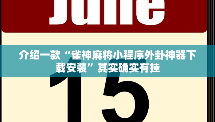 介绍一款“雀神麻将小程序外卦神器下载安装”其实确实有挂
