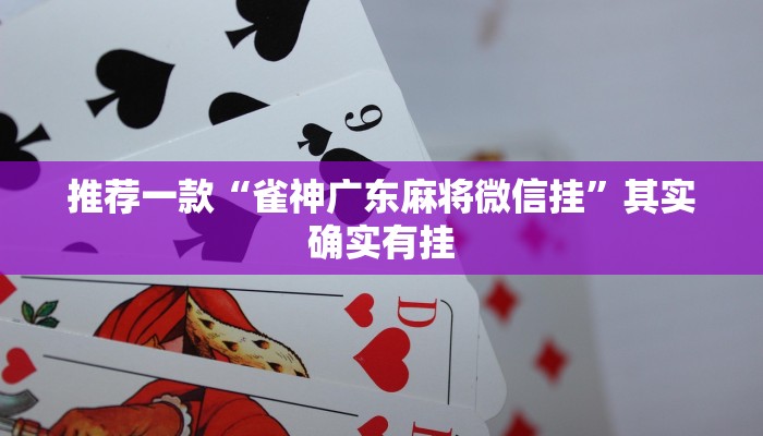推荐一款“雀神广东麻将微信挂”其实确实有挂