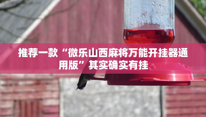 推荐一款“微乐山西麻将万能开挂器通用版”其实确实有挂